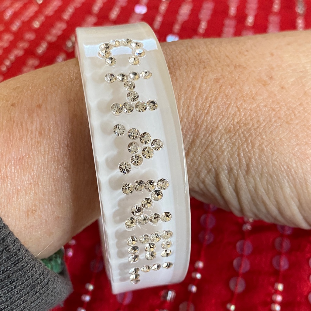 Great Quality Famousdesignerlogo White Crystal Logo Bracelet Excellent Condition 199$